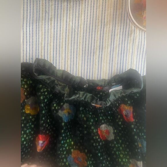 Anthropologie Eva Franco Mini Dress Womens Floral Velvet Multicolored Sz XL NWT - Picture 11 of 16